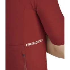 FINGERSCROSSED Road Fietsshirt met Korte Mouwen Dames - Brick