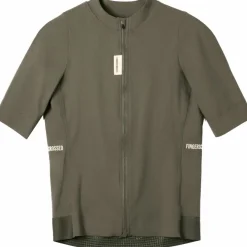 FINGERSCROSSED Road Fietsshirt met Korte Mouwen Heren - Olijf