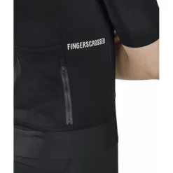 FINGERSCROSSED Road Fietsshirt met Korte Mouwen Dames - Zwart