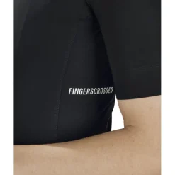 FINGERSCROSSED Road Fietsshirt met Korte Mouwen Dames - Zwart