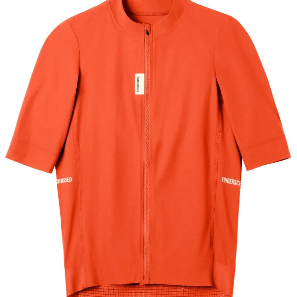 FINGERSCROSSED Road Fietsshirt met Korte Mouwen Heren - Poppy Red