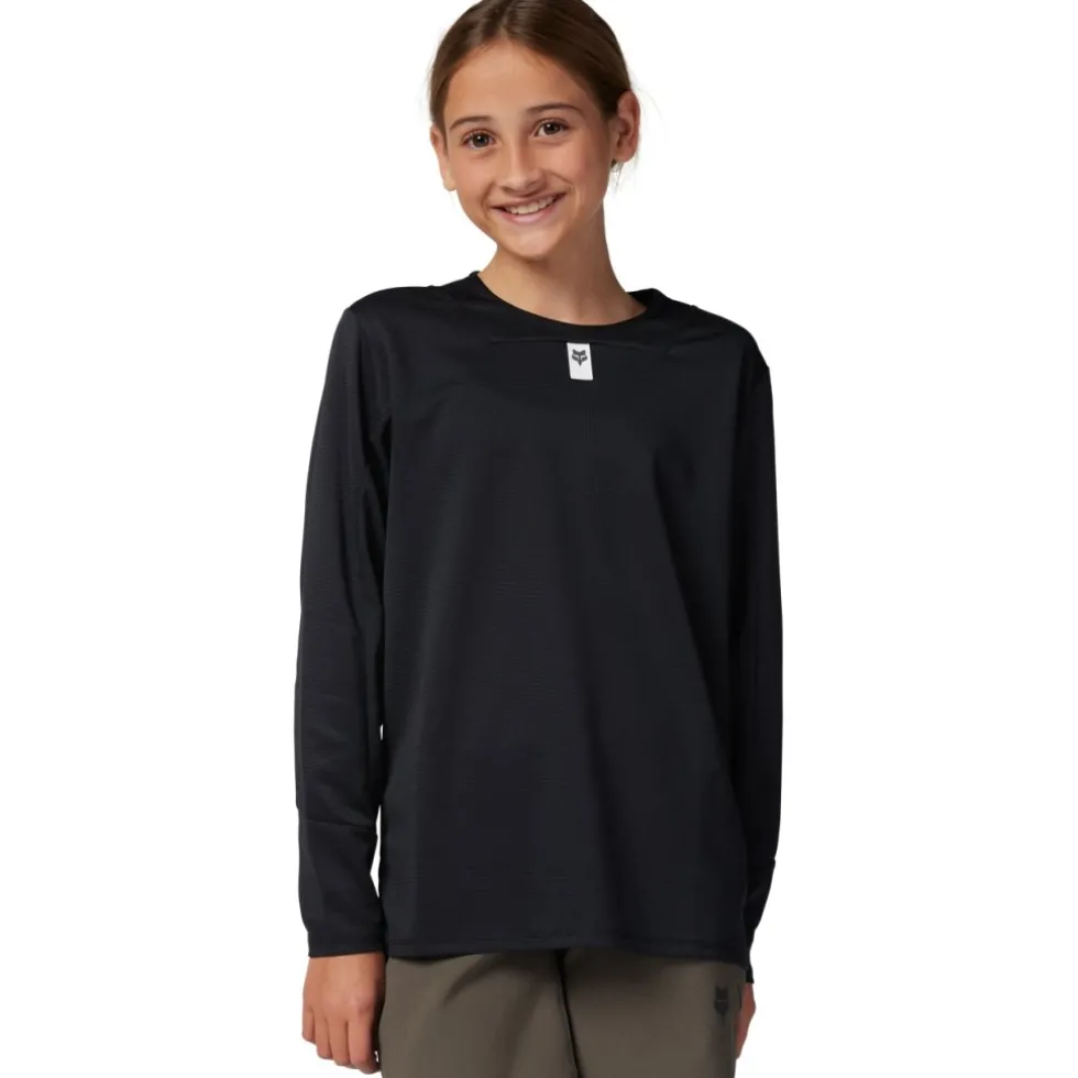 FOX Defend MTB Fietsshirt met lange mouwen Kinderen - zwart