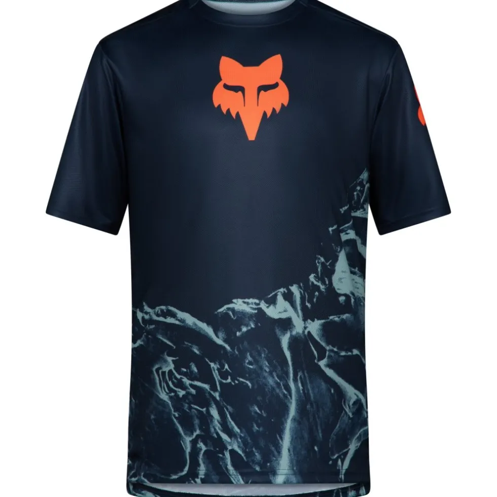 FOX Ranger Image Print MTB-shirt met korte mouwen voor kinderen - arctic blue