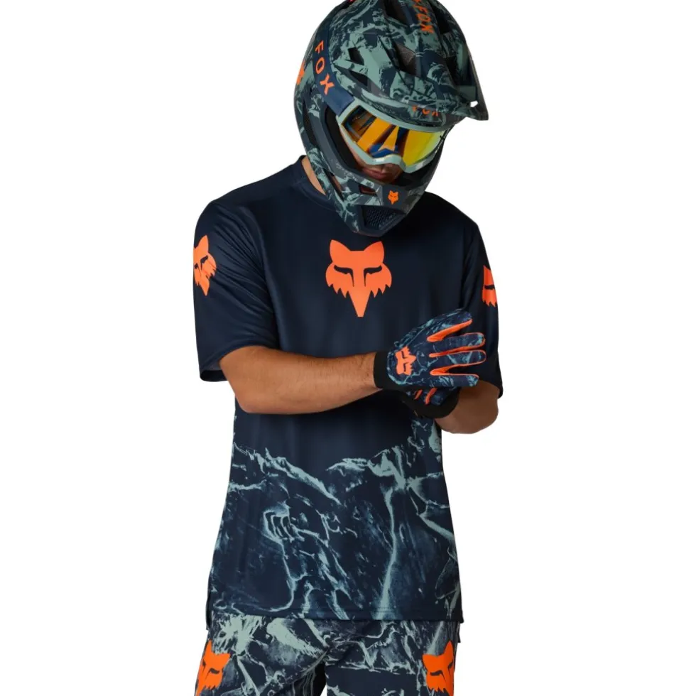 FOX Ranger Image Print MTB-shirt met korte mouwen voor kinderen - arctic blue