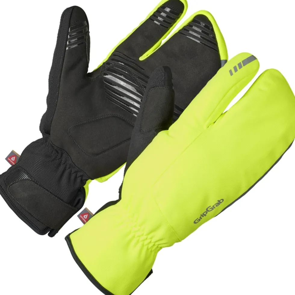 GripGrab Nordic 2 Deep Winter Lobster Windproof Handschoenen - Yellow hi-vis