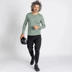 iXS Flow Merino MTB Fietsshirt met Lange Mouwen Heren - sage