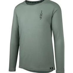 iXS Flow Merino MTB Fietsshirt met Lange Mouwen Heren - sage