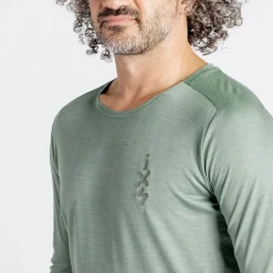 iXS Flow Merino MTB Fietsshirt met Lange Mouwen Heren - sage