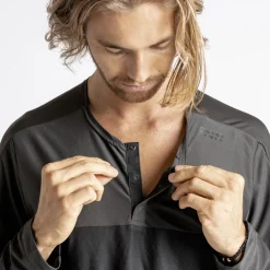 iXS Flow XTG Henley Fietsshirt met lange mouwen Heren - olive/black