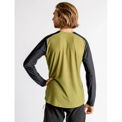 iXS Flow XTG Henley Fietsshirt met lange mouwen Heren - olive/black