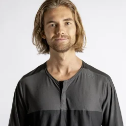 iXS Flow XTG Henley Fietsshirt met lange mouwen Heren - olive/black
