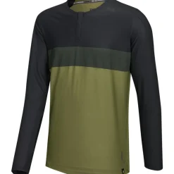 iXS Flow XTG Henley Fietsshirt met lange mouwen Heren - olive/black