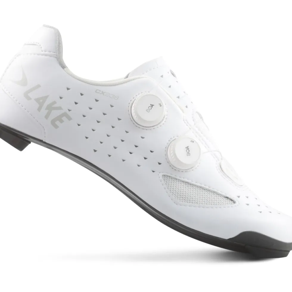 Lake CX238 Racefietsschoenen Heren - Clarino Microvezel - wit/wit