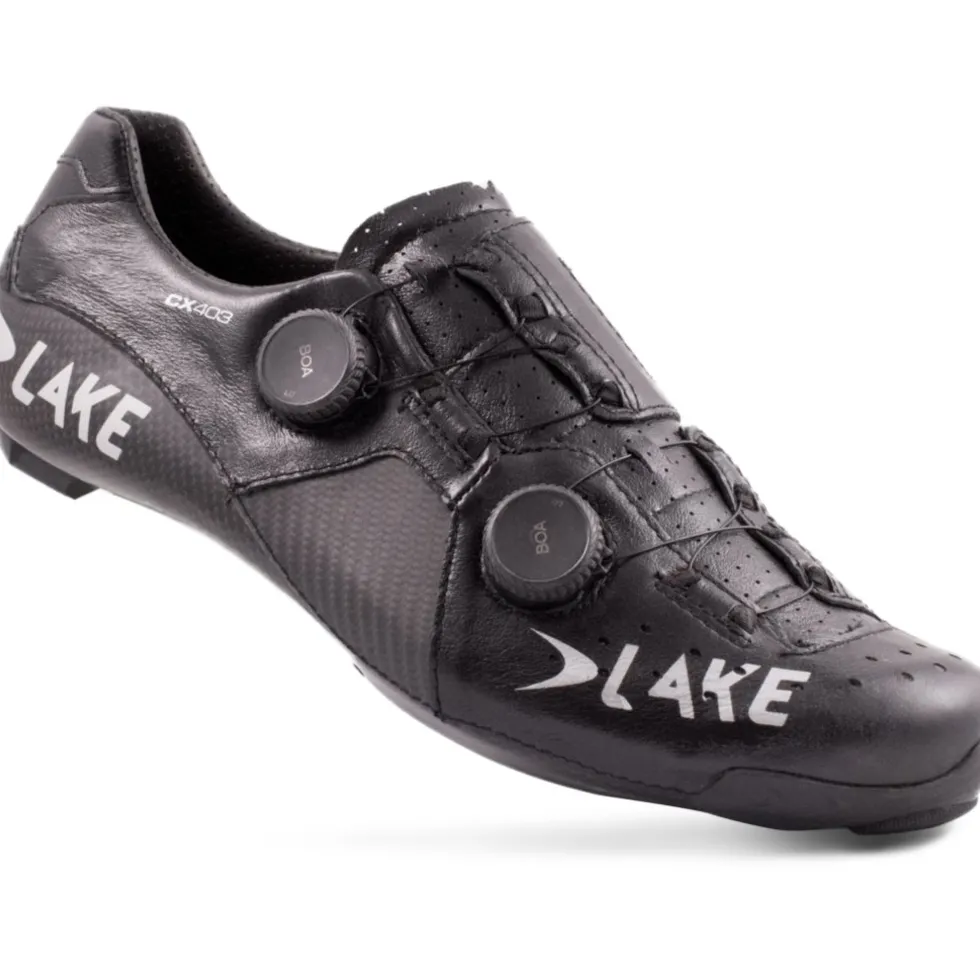 Lake CX403 Racefietsschoenen Heren - Breed - zwart/zilver