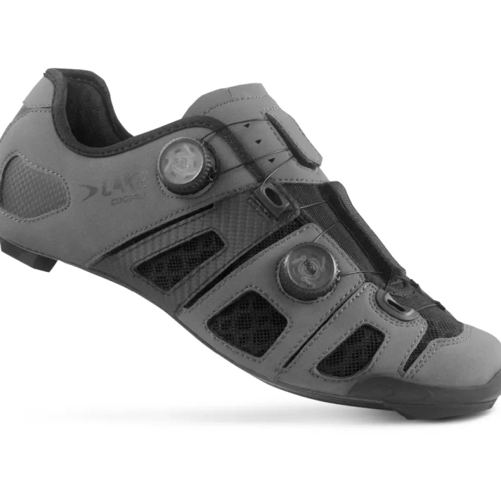 Lake CX242 Racefietsschoenen Heren - Breed - mat grijs/zwart