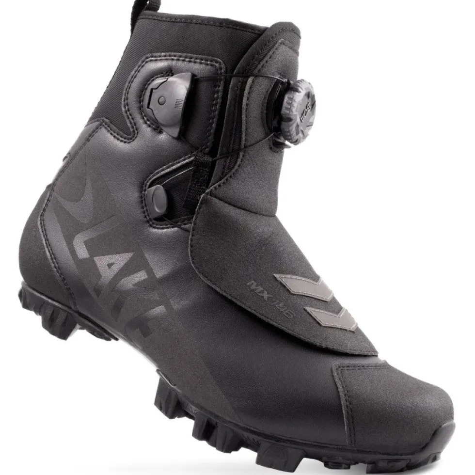 Lake MX146 MTB-Schoenen Heren - Breed - zwart/zwart reflecterend
