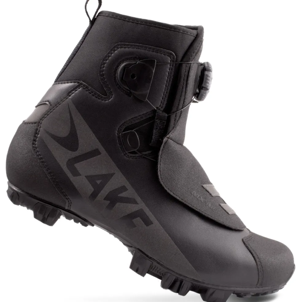 Lake MX146 MTB-Schoenen Heren - Breed - zwart/zwart reflecterend