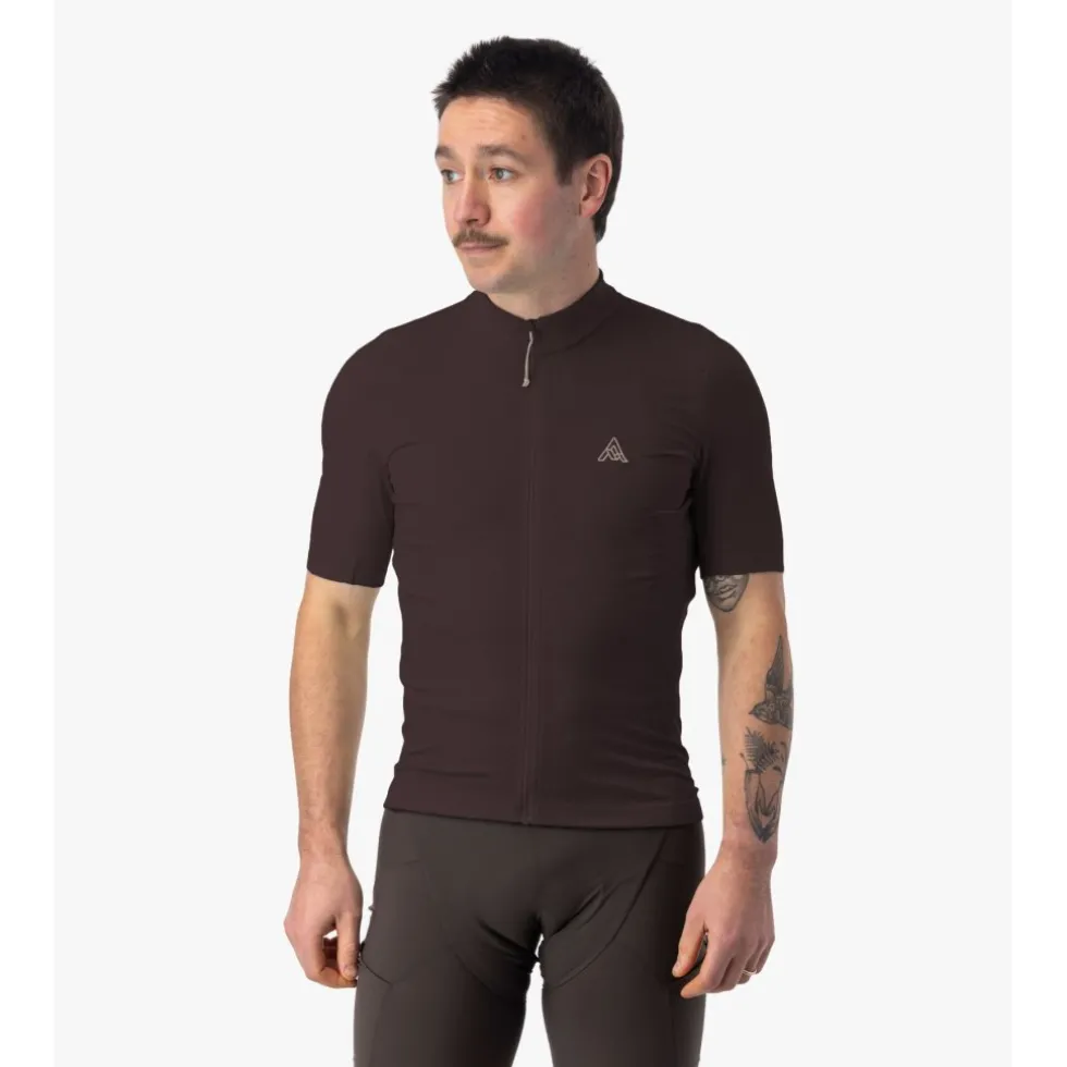 7mesh Ashlu Merino Shirt met Korte Mouwen Heren - Dark Chocolate