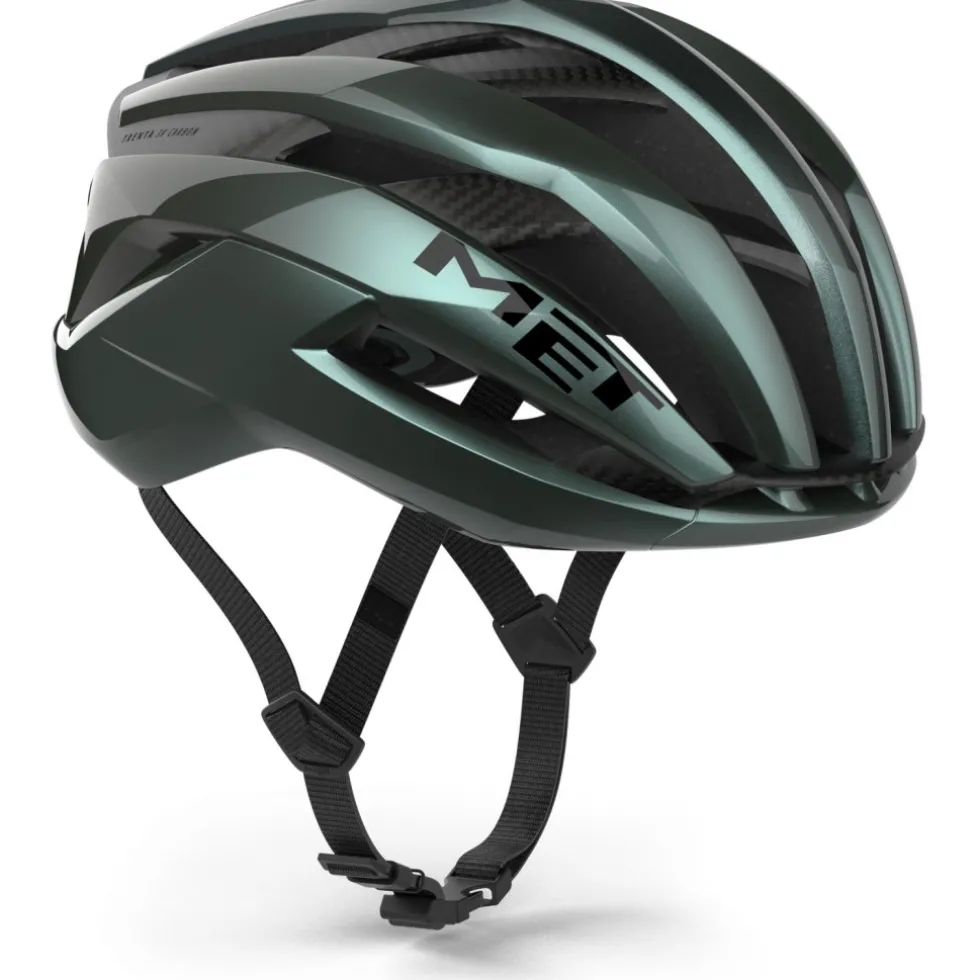MET Trenta 3K Carbon Fietshelm - Hyper Teal/Glossy