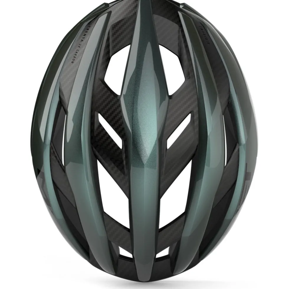 MET Trenta 3K Carbon Fietshelm - Hyper Teal/Glossy
