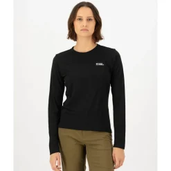Mons Royale Diversion Merino Fietsshirt met Lange Mouwen Dames - zwart
