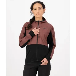 Mons Royale Diversion Merino Windjas Dames - coffee / zwart