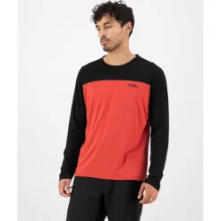 Mons Royale Diversion Merino Fietsshirt met Lange Mouwen Heren - cranberry / zwart