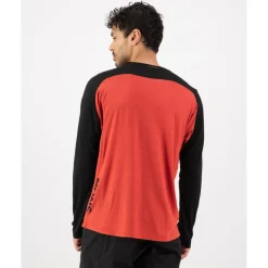 Mons Royale Diversion Merino Fietsshirt met Lange Mouwen Heren - cranberry / zwart