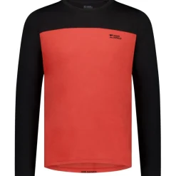 Mons Royale Diversion Merino Fietsshirt met Lange Mouwen Heren - cranberry / zwart