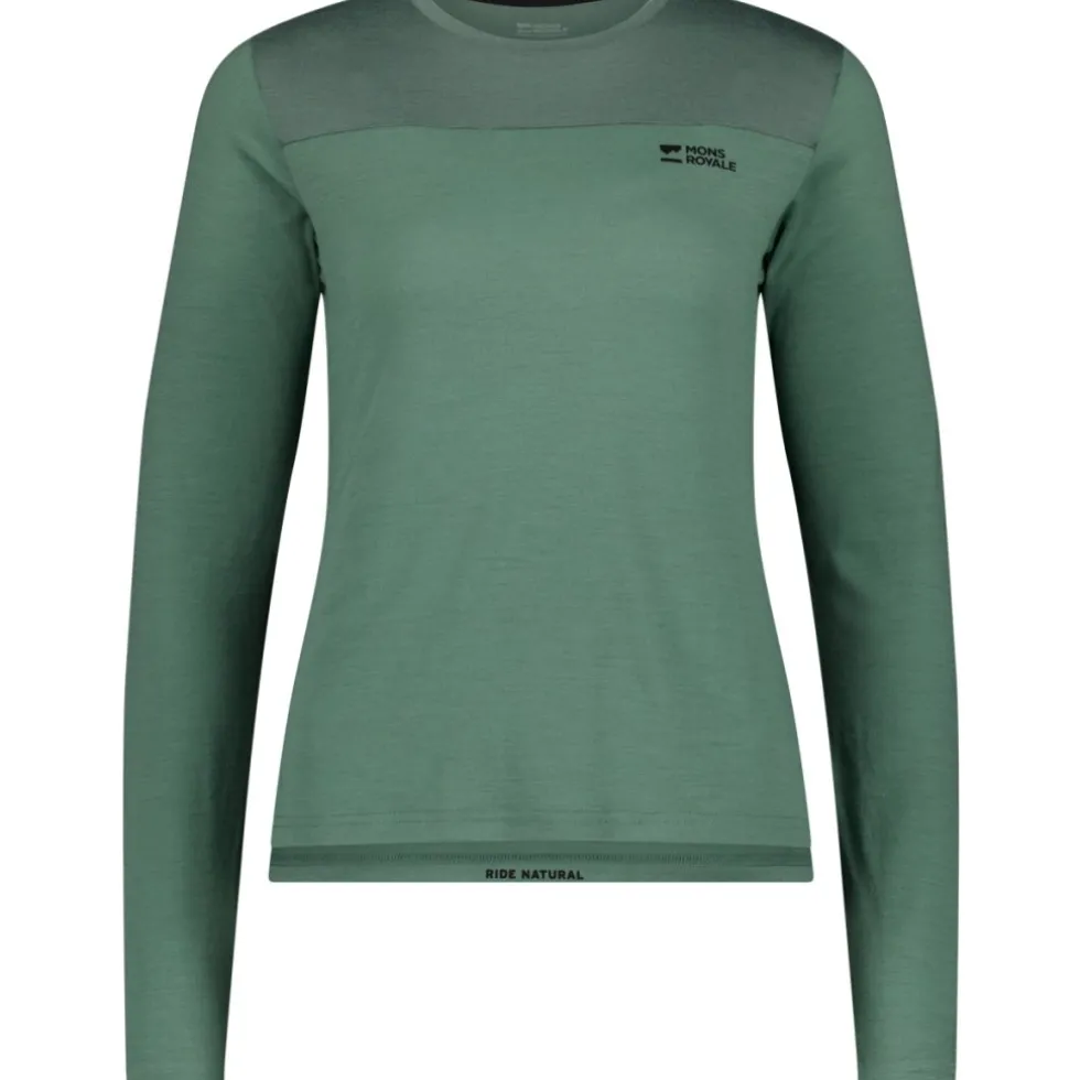 Mons Royale Diversion Merino Fietsshirt met Lange Mouwen Dames - thyme / cypress