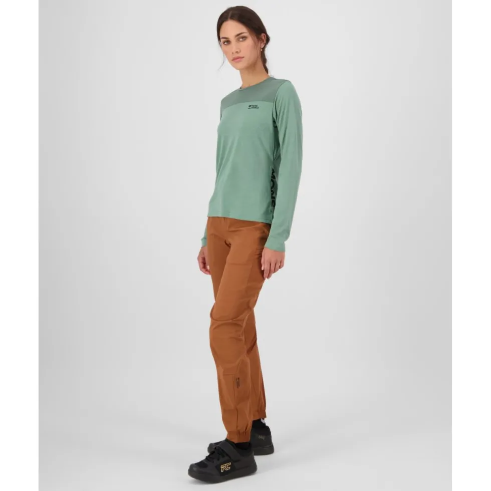 Mons Royale Diversion Merino Fietsshirt met Lange Mouwen Dames - thyme / cypress