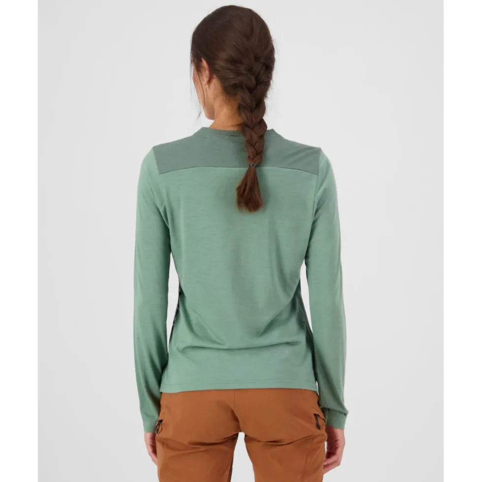 Mons Royale Diversion Merino Fietsshirt met Lange Mouwen Dames - thyme / cypress