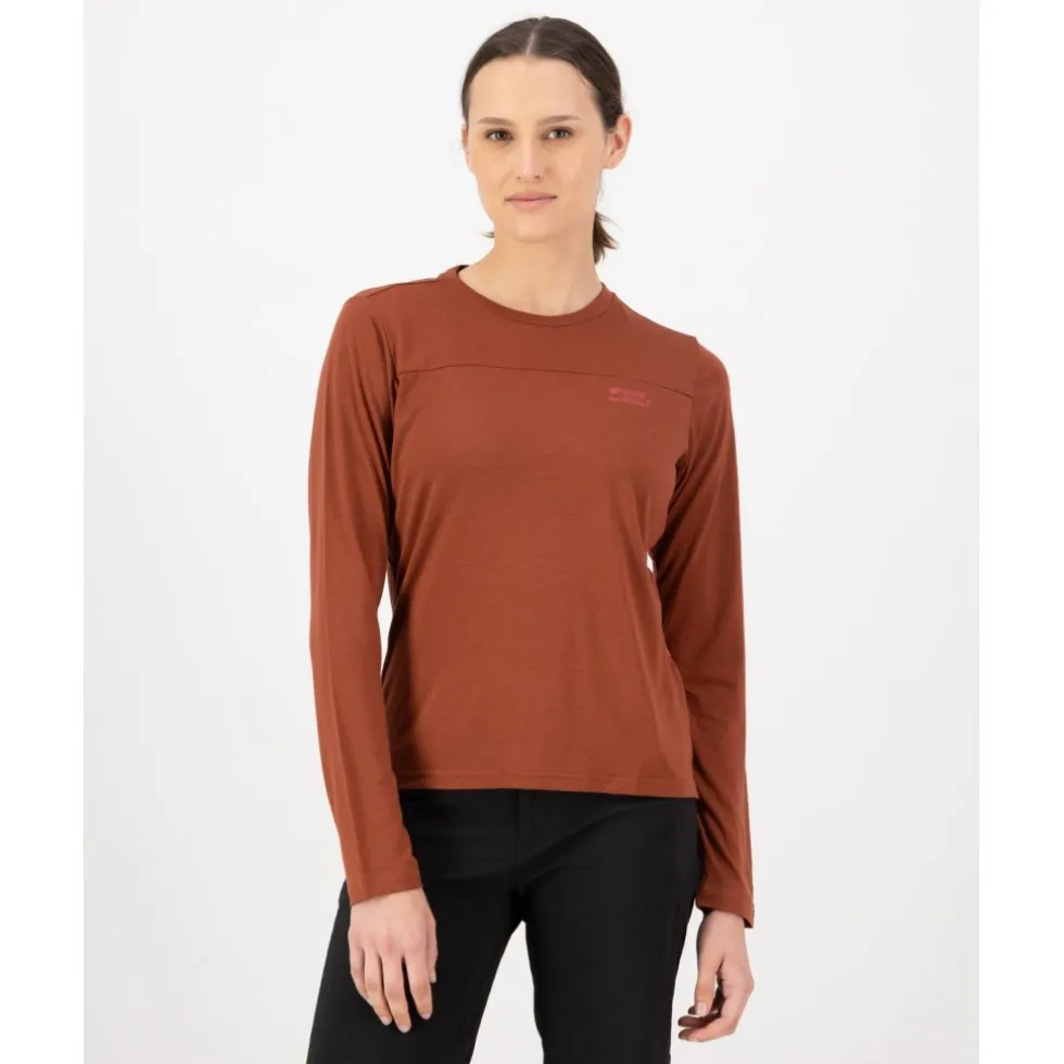 Mons Royale Diversion Merino Fietsshirt met Lange Mouwen Dames - sienna