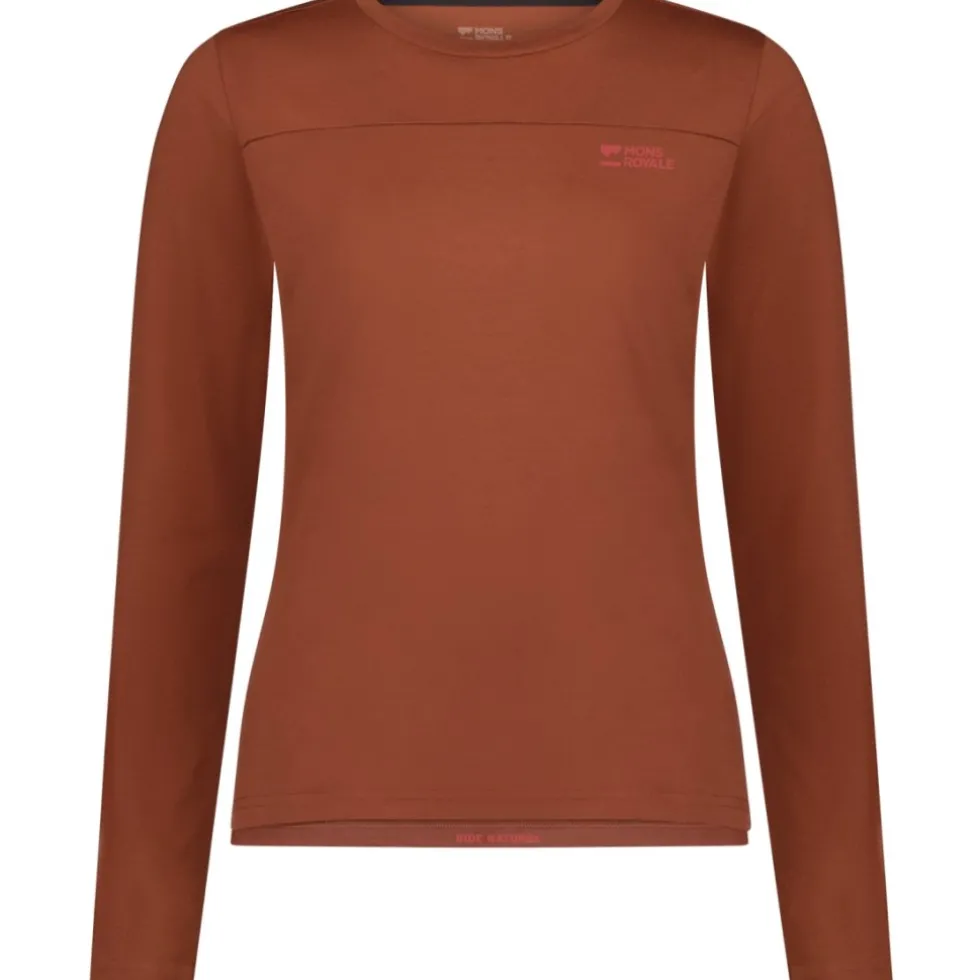 Mons Royale Diversion Merino Fietsshirt met Lange Mouwen Dames - sienna