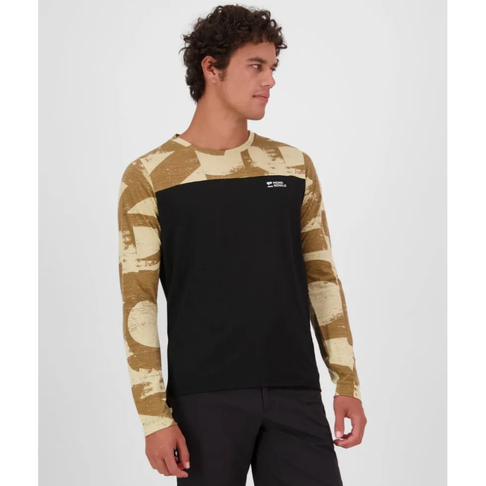 Mons Royale Diversion Merino Fietsshirt met Lange Mouwen Heren - mr grunge / black