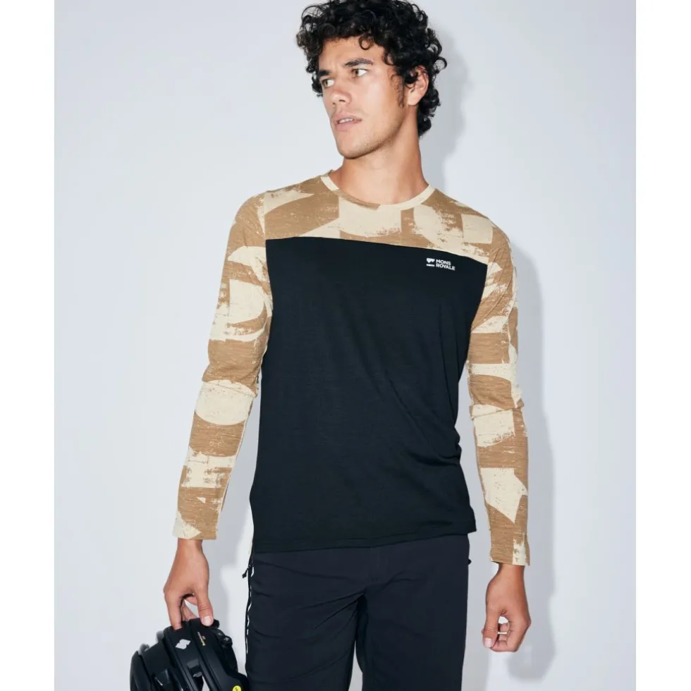 Mons Royale Diversion Merino Fietsshirt met Lange Mouwen Heren - mr grunge / black