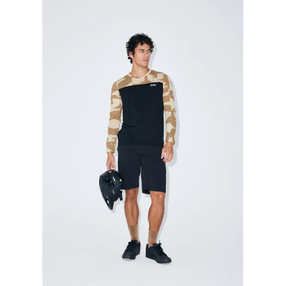 Mons Royale Diversion Merino Fietsshirt met Lange Mouwen Heren - mr grunge / black