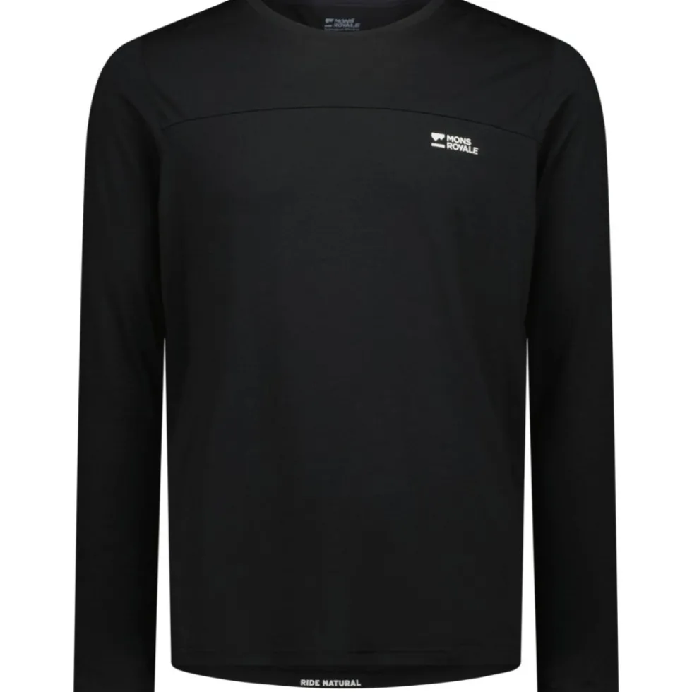 Mons Royale Diversion Merino Fietsshirt met Lange Mouwen Heren - zwart