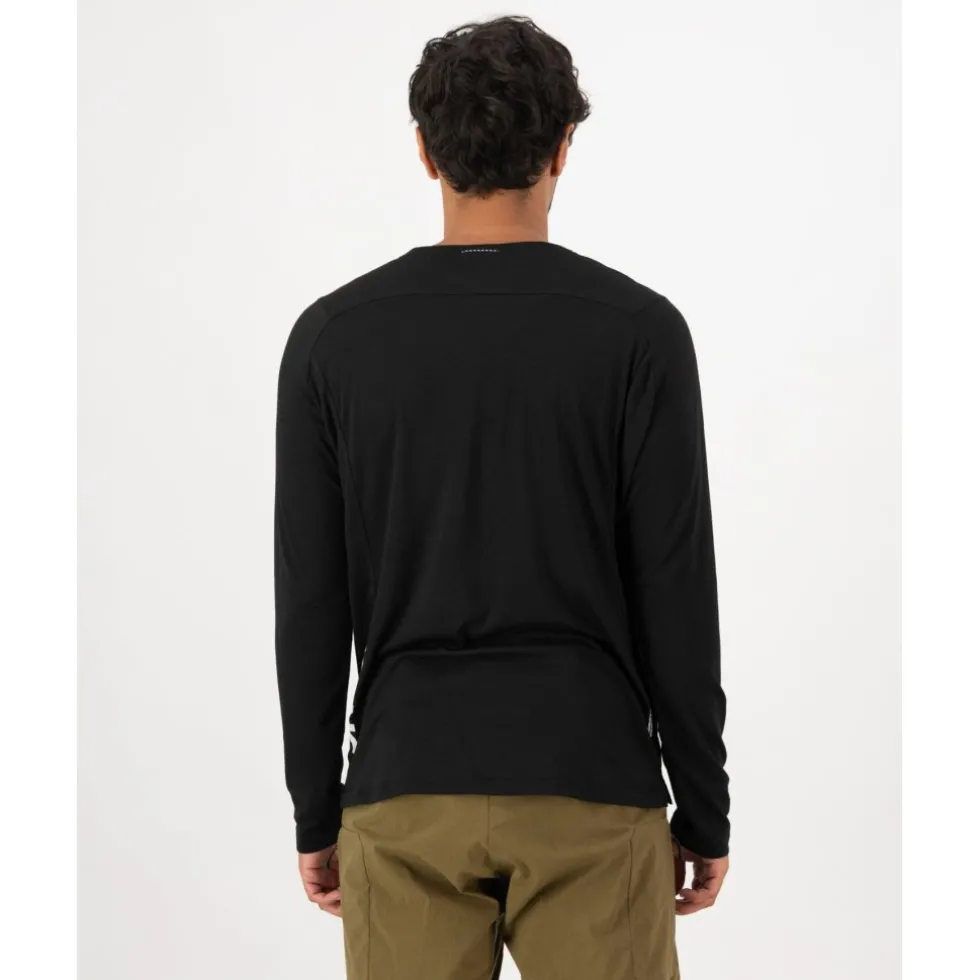 Mons Royale Diversion Merino Fietsshirt met Lange Mouwen Heren - zwart
