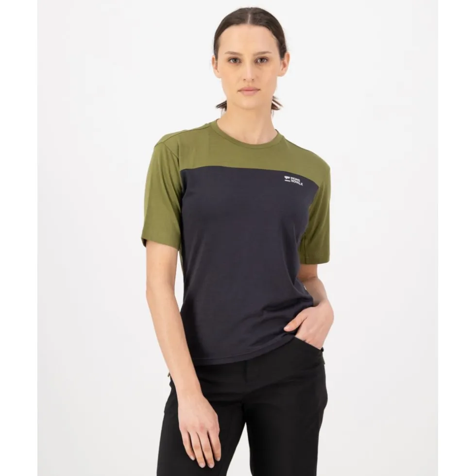 Mons Royale Diversion Merino Fietsshirt met Korte Mouwen Dames - fern / 9 iron