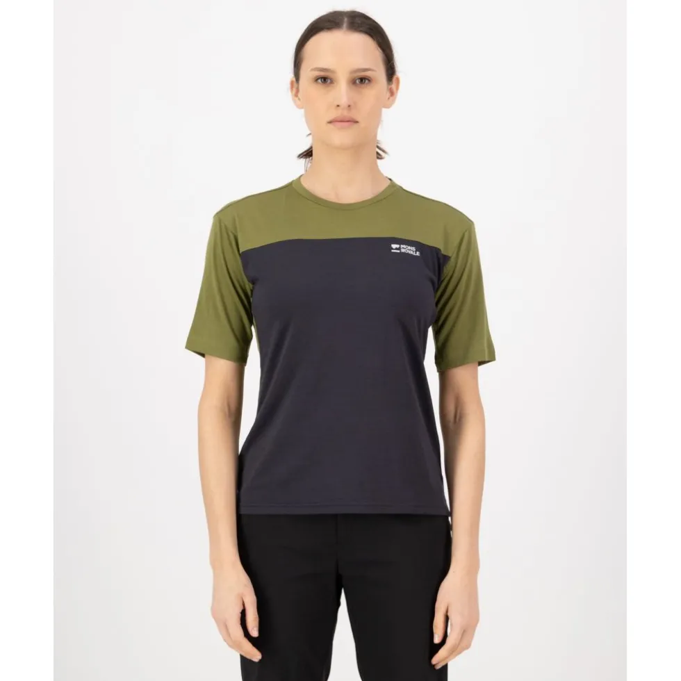 Mons Royale Diversion Merino Fietsshirt met Korte Mouwen Dames - fern / 9 iron