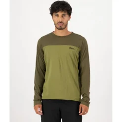 Mons Royale Diversion Merino Fietsshirt met Lange Mouwen Heren - fern / olijf