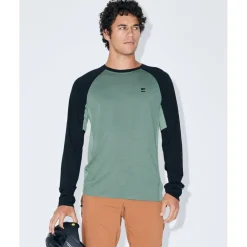 Mons Royale Tarn Merino Shirt met Lange Mouwen Heren - cypress / black / thyme