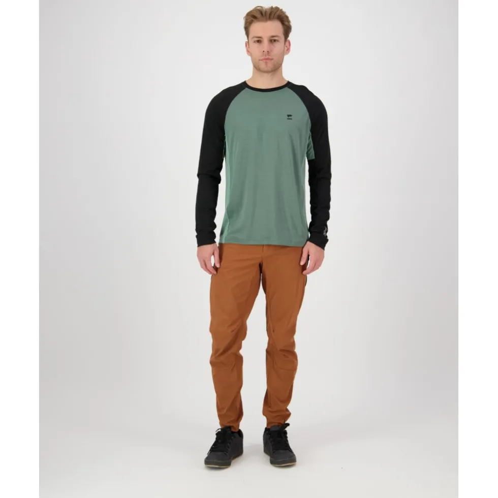 Mons Royale Tarn Merino Shirt met Lange Mouwen Heren - cypress / black / thyme