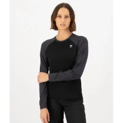 Mons Royale Tarn Merino Shirt met Lange Mouwen Dames - zwart / 9 iron