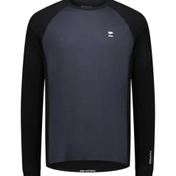 Mons Royale Tarn Merino Shirt met Lange Mouwen Heren - iron / zwart