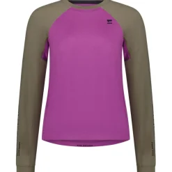 Mons Royale Tarn Merino Shirt met Lange Mouwen Dames - purple bolt / walnut
