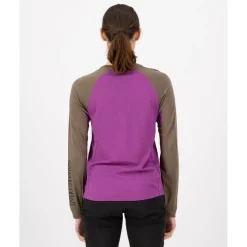 Mons Royale Tarn Merino Shirt met Lange Mouwen Dames - purple bolt / walnut