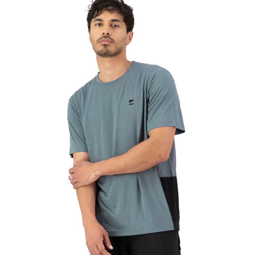 Mons Royale Tarn Merino T-Shirt Heren - goblin blue / zwart