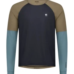 Mons Royale Tarn Merino Wind Fietsshirt Heren - goblin blue / walnut / zwart